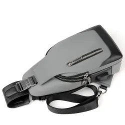 Luksuriøs bryst-/skuldertaske - rygsæk - USB-opladningsport - vandtæt - unisex