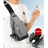 Luksuriøs bryst-/skuldertaske - rygsæk - USB-opladningsport - vandtæt - unisex