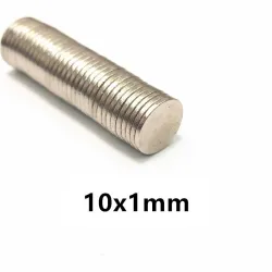 N42 - neodymmagnet - stærk rund skive - 10mm x 1mm - 10 - 500 stk.