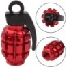 Universal tire valves caps - aluminum - hand grenade shaped - 4 piecesValve caps