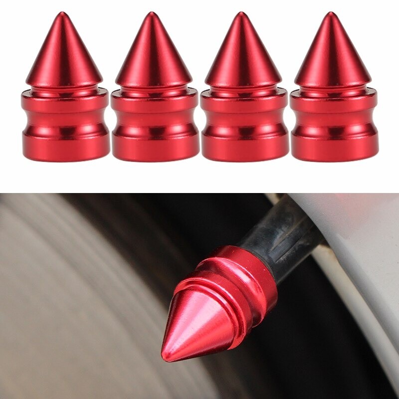 Universal tire valves - aluminum caps - short spike - 4 piecesWheel parts