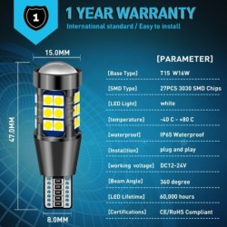 Bil baklygte - LED pære - 1156 BA15S - 7440 W21W - T15 W16W - 2 stk.