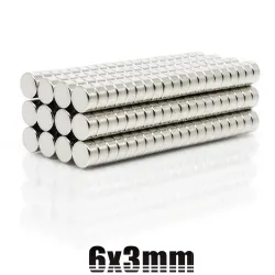 N35 - neodymmagnet - rund skive - 6mm * 3mm - 100 stk.