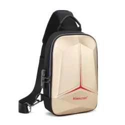 Tyverisikret skuldertaske med USB-port - crossbody - PVC brysttaske
