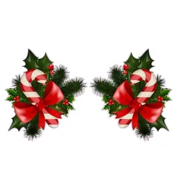Julebolsjer med mistelten - bil & væg vinyl klistermærke - 13 * 7,2cm