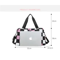 Stilfuld rejse-/gymnastiktaske - stor kapacitet - vandtæt - unisex - plaid printet