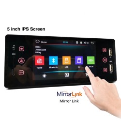 Bilradio - kamera - fjernbetjening - M150 - 1 Din - 5 tommer - Bluetooth - Android - Mirror Link - USB