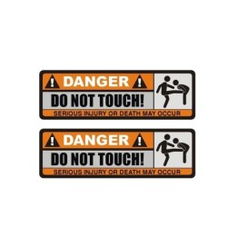 Sjovt bilmærkat - "DANGER! DO NOT TOUCH" - 2 stk
