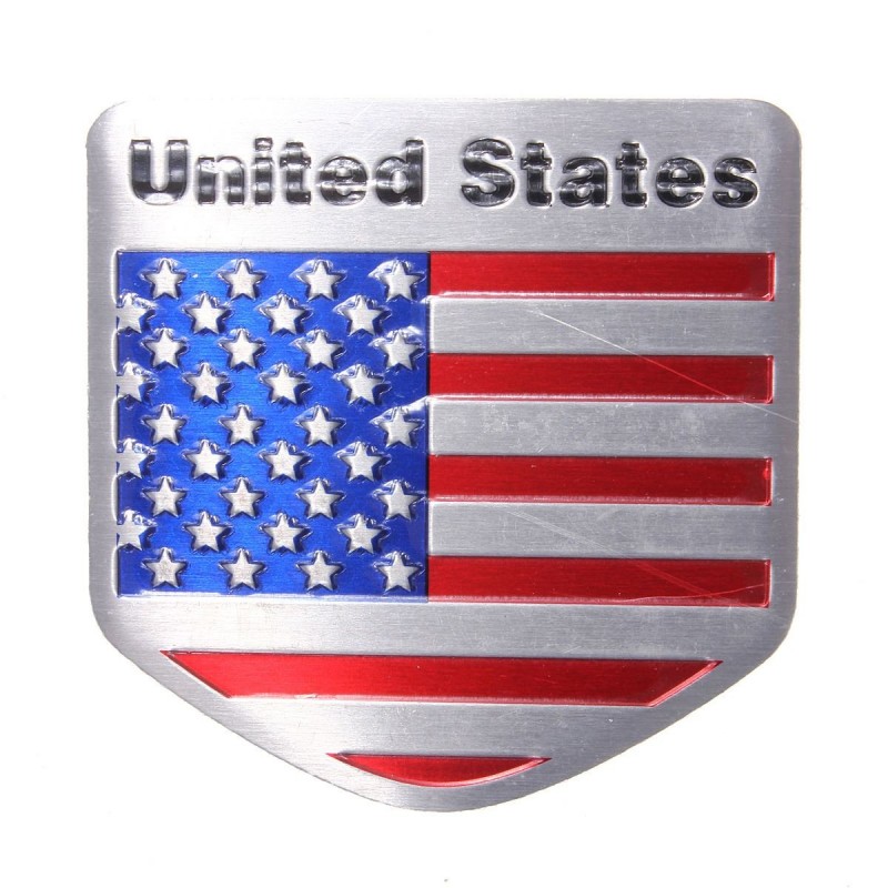 USA - USA flag - metal emblem - bil klistermærke