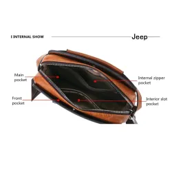 JEEP BULUO - men's leather shoulder bag - with a walletBags