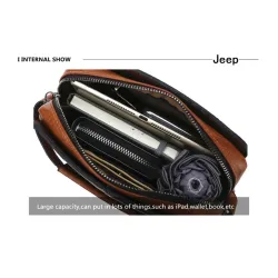 JEEP BULUO - men's leather shoulder bag - with a walletBags