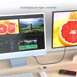 USB-C HUB - dockingstation - med 4K 60Hz HDMI USB 3.0 kortlæser - til iMac