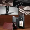 Retro kortholder - telefoncover etui - læder flip cover - mini pung - til iPhone - hvid