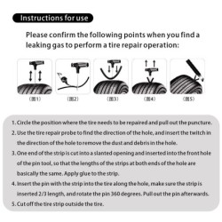 Car tire repair kit - puncture repair strips - with storage bagTire repair parts
