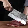Kulstofstål køkkenkniv - slagter / køkken kokkekniv - smeltet design