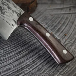 Kulstofstål køkkenkniv - slagter / køkken kokkekniv - smeltet design