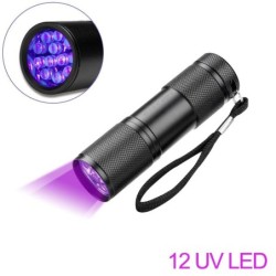 UV lommelygte - 21 LED / 12 LED - 395-400nm - checker for falske penge