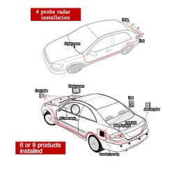 Parkeringssensor - radar - omvendt autoparkering - LCD-skærmdisplay - LED