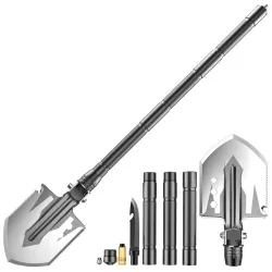 Multifunktion foldbar skovl - aluminium - militær - overlevelse