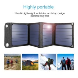 14W solpanel - foldeoplader - USB - vandtæt - til smartphones