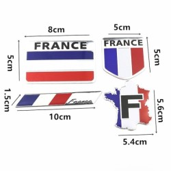 3D aluminum car sticker - French flagStickers