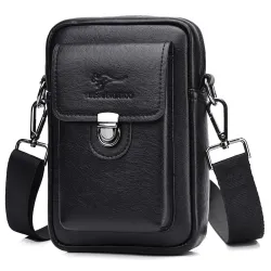 Lille vintage skuldertaske - læder