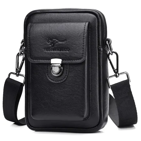 Lille vintage skuldertaske - læder