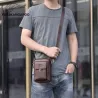 Lille vintage skuldertaske - læder