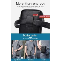 Lille vintage skuldertaske - læder