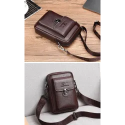 Lille vintage skuldertaske - læder