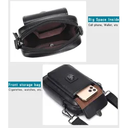 Lille vintage skuldertaske - læder