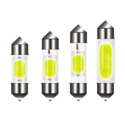 Bil LED COB pære - C10W C5W - Festoon 31mm 36mm 39mm 41mm - hvid