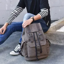 Stor kapacitet canvas rygsæk - unisex