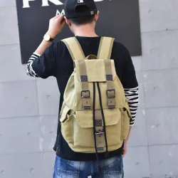 Stor kapacitet canvas rygsæk - unisex