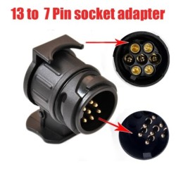 13 til 7 pin trailerstik - stikkontakt - adapter - vandtæt - 12V