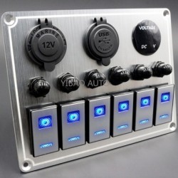 Vandtæt metalvippe - vippekontaktpanel - afbryder - USB - 4/6 gang