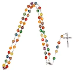 Farverige perler rosenkrans