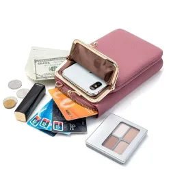Lille crossbody taske - pung / telefonholder - med lynlås