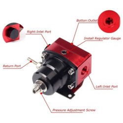 Universal brændstoftrykregulator - oliemåler - justerbar slange