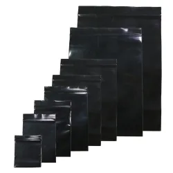 Genlukkelige plastikposer - poser - varmeforsegling - sort - 9 * 13 cm - 100 stk.