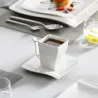 Elegant service - hvidt porcelæn middagssæt - kopper - underkopper - tallerkener