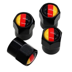 Car wheel valves - metal caps - German flag - 4 piecesValve caps