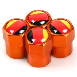 Car wheel valves - metal caps - German flag - 4 piecesValve caps