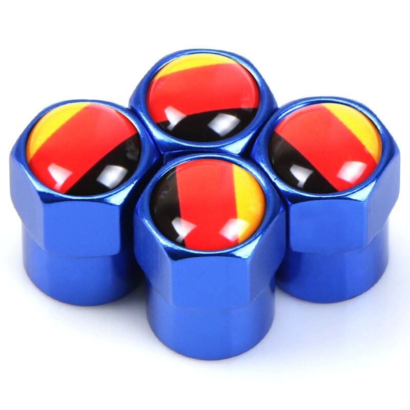 Car wheel valves - metal caps - German flag - 4 piecesValve caps