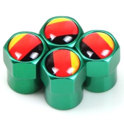 Car wheel valves - metal caps - German flag - 4 piecesValve caps