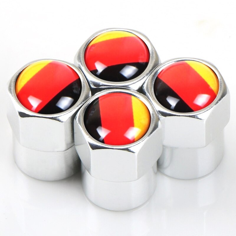 Car wheel valves - metal caps - German flag - 4 piecesValve caps