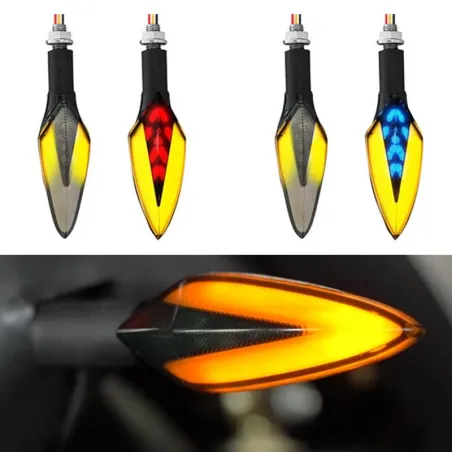 Motorcykel blinklys lampe - flydende LED lys - universal - vandtæt - 12V LED - 2 stk.