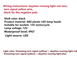 Motorcykel blinklys lampe - flydende LED lys - universal - vandtæt - 12V LED - 2 stk.