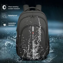 Vandtæt rygsæk - 15,6 tommer laptoptaske - tyverisikring - USB-port - stor kapacitet