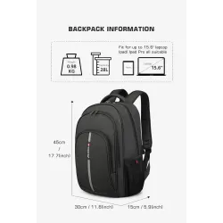 Vandtæt rygsæk - 15,6 tommer laptoptaske - tyverisikring - USB-port - stor kapacitet